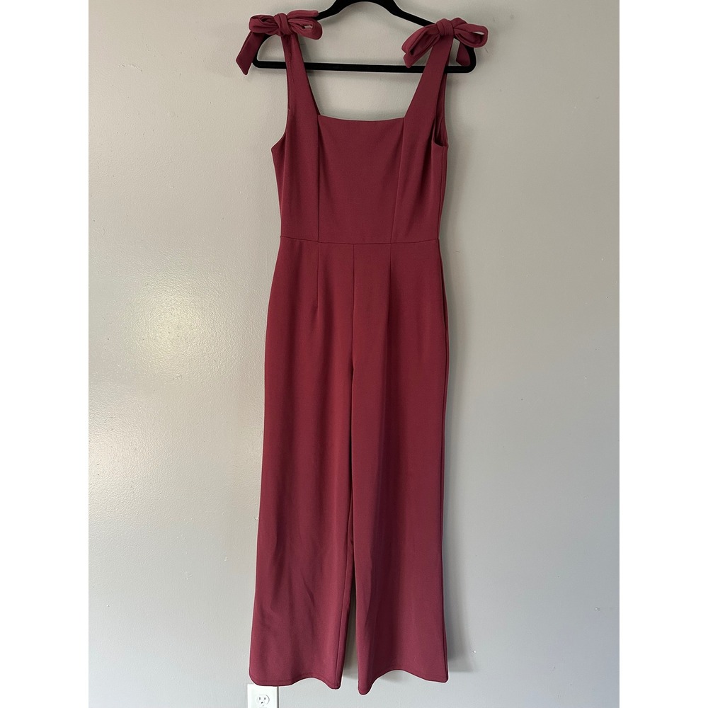 Blue Rain Francescas Tie Strap Burgundy Jumpsuit MEDIUM